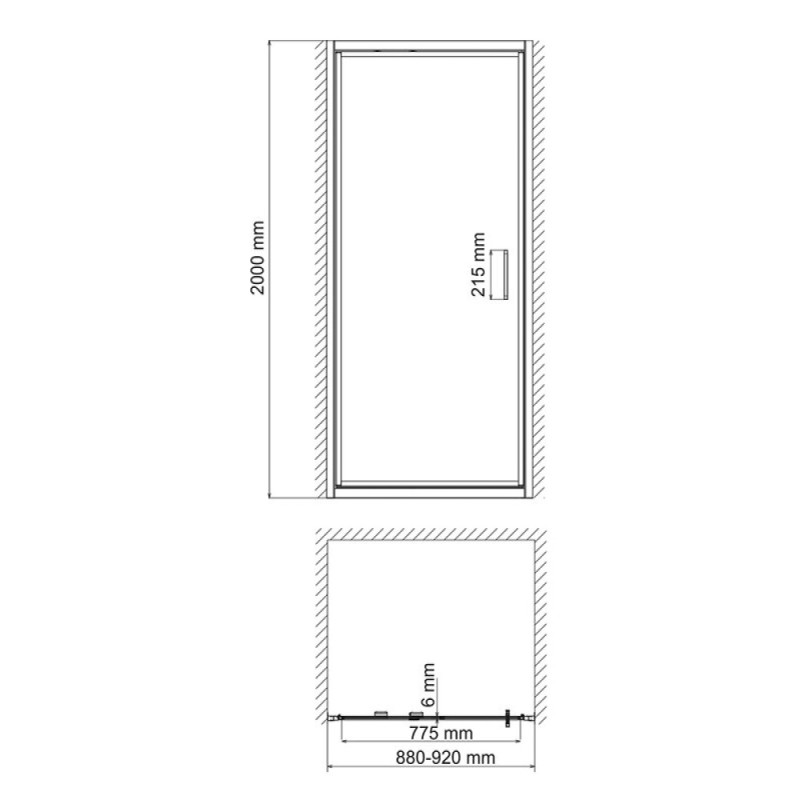 Душевая дверь WasserKRAFT 27I04, поворотно-складная, 90 х 200 см