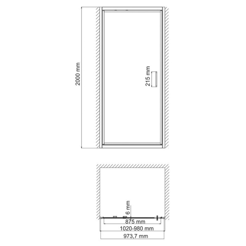 Душевая дверь WasserKRAFT 27I12, поворотно-складная, 100 х 200 см