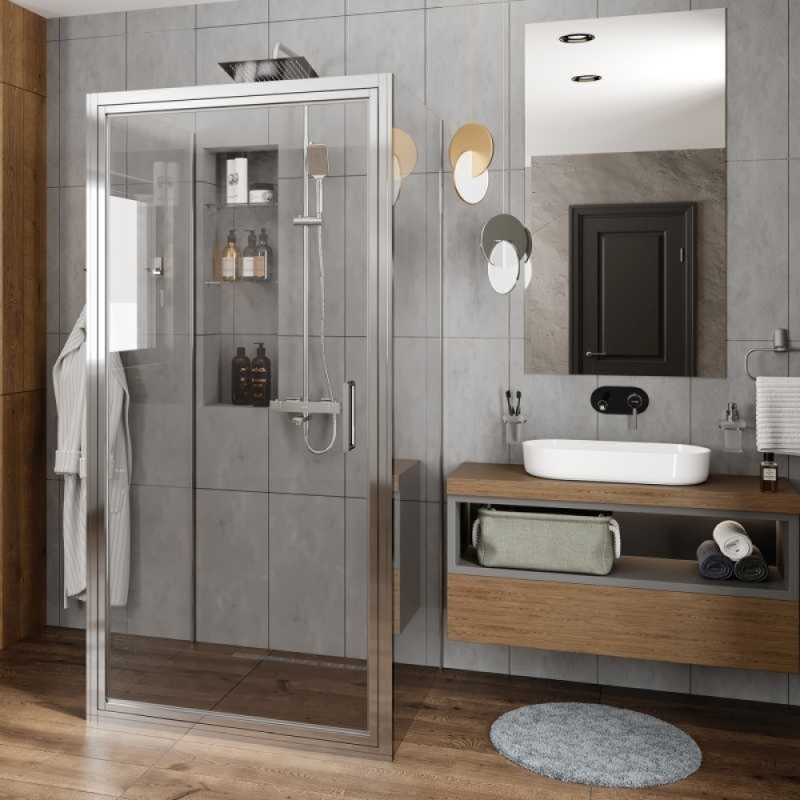 Душевой уголок WasserKRAFT Salm 27I43, 90 х 90 см, стекло прозрачное, профиль хром
