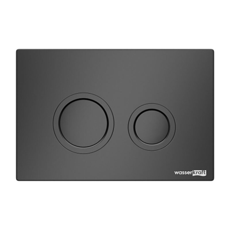 Инсталляция для унитаза WasserKraft Salm 27TLT.010.ME.BL.MB01, декоративная стеклянная панель черная, механическая кнопка смыва черная матовая