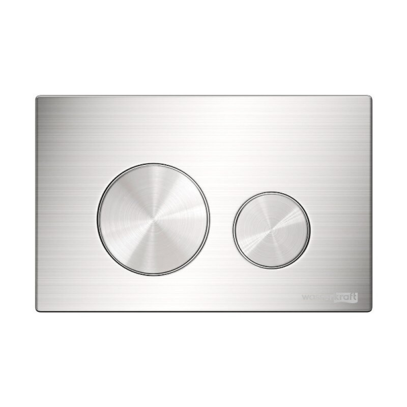 Инсталляция для унитаза WasserKraft Salm 27TLT.010.ME.BL.BN02, декоративная стеклянная панель черная, механическая кнопка смыва никель