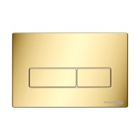 Инсталляция для унитаза WasserKraft Salm 27TLT.010.ME.BL.PG03, декоративная стеклянная панель черная, механическая кнопка смыва золото глянцевое
