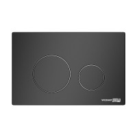 Инсталляция для унитаза WasserKraft Salm 27TLT.010.ME.WH.MB02, декоративная стеклянная панель белая, механическая кнопка смыва черная матовая