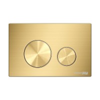 Инсталляция для унитаза WasserKraft Salm 27TLT.010.ME.WH.MG02, декоративная стеклянная панель белая, механическая кнопка смыва золото матовое