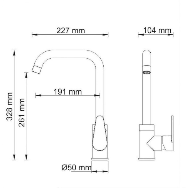 Смеситель WasserKRAFT Аlz 28807 для кухонной мойки, хром