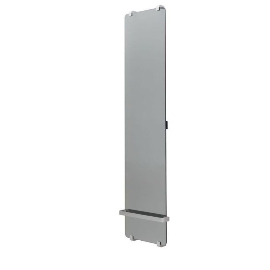 Полотенцесушитель электрический Allen Brau Infinity 00288923, ширина 44 см, высота 180 см, рейлинг, крепление, зеркальное стекло/серебро браш