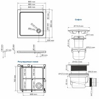 Душевой поддон WasserKRAFT Amper 29T02, квадратный, 80 x 80 см, акрил 5мм, белый