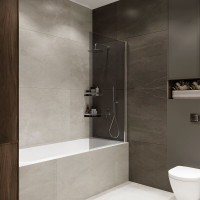 Шторка для ванны Terminus Ното 2CW150х70CT , 70 см, распашная, стекло тонированное, профиль хром