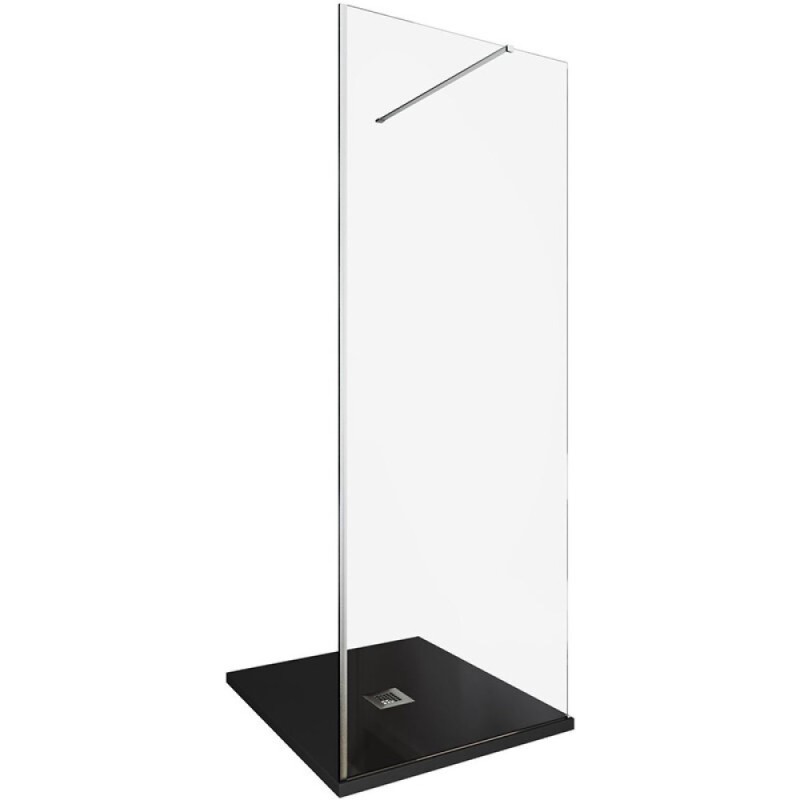 Душевая стенка Allen Brau Infinity 1, Walk In, 3.21001.BA, 80 см, стекло прозрачное, профиль серебро браш