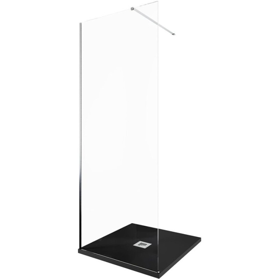 Душевая стенка Allen Brau Infinity 1, Walk In, 3.21001.BA, 80 см, стекло прозрачное, профиль серебро браш