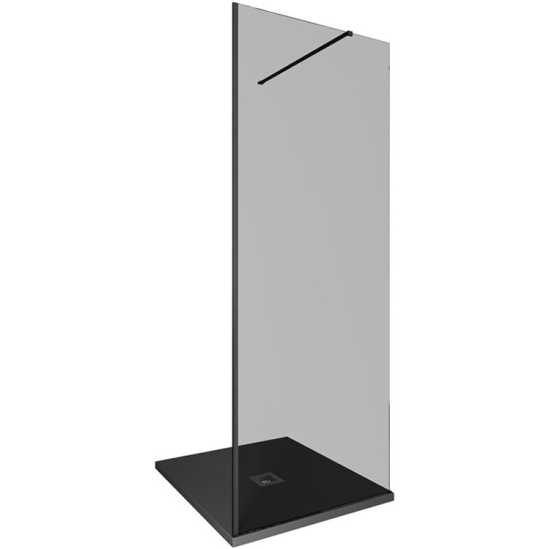 Душевая стенка Allen Brau Infinity 1, Walk In, 3.21004.BBA.T, 80 см, стекло тонированное, профиль черный браш