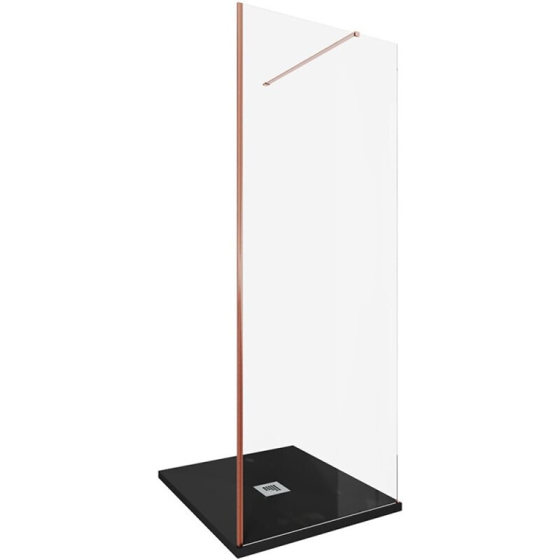 Душевая стенка Allen Brau Infinity 1, Walk In, 3.21005.60, 80 см, стекло прозрачное, профиль медь браш