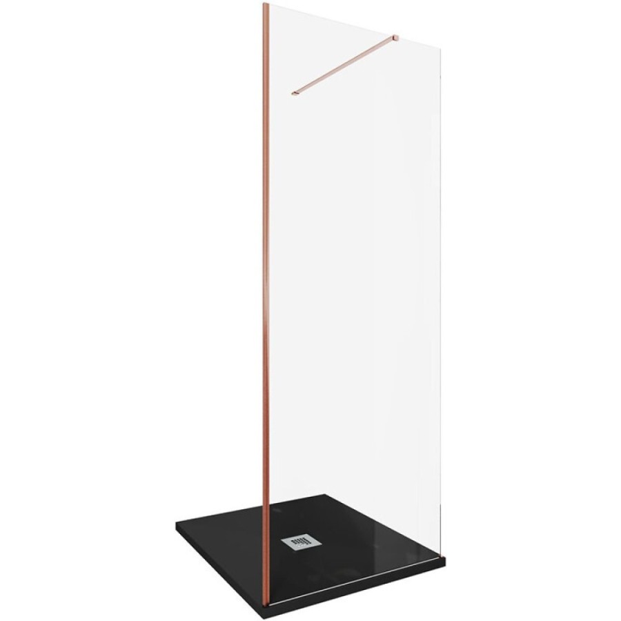 Душевая стенка Allen Brau Infinity 1, Walk In, 3.21005.60, 80 см, стекло прозрачное, профиль медь браш