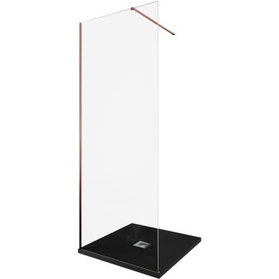 Душевая стенка Allen Brau Infinity 1, Walk In, 3.21005.60, 80 см, стекло прозрачное, профиль медь браш