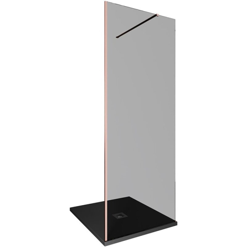 Душевая стенка Allen Brau Infinity 1, Walk In, 3.21006.60.T, 80 см, стекло тонированное, профиль медь браш