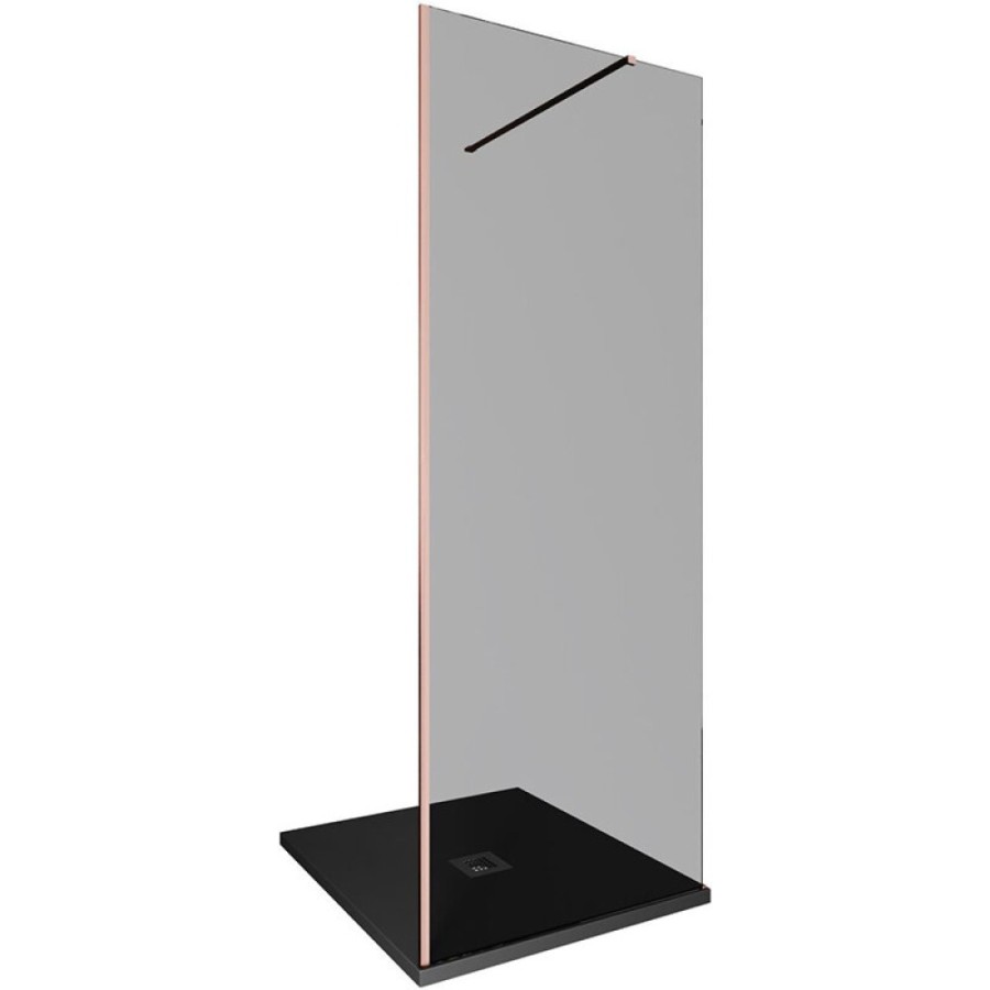 Душевая стенка Allen Brau Infinity 1, Walk In, 3.21006.60.T, 80 см, стекло тонированное, профиль медь браш