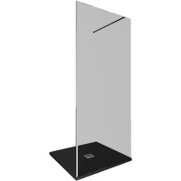 Душевая стенка Allen Brau Infinity 1, Walk In, 3.21008.BA.T, 90 см, стекло тонированное, профиль серебро браш