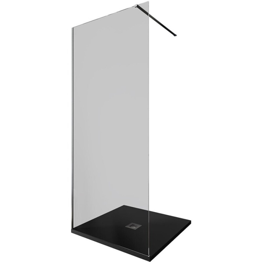 Душевая стенка Allen Brau Infinity 1, Walk In, 3.21008.BA.T, 90 см, стекло тонированное, профиль серебро браш