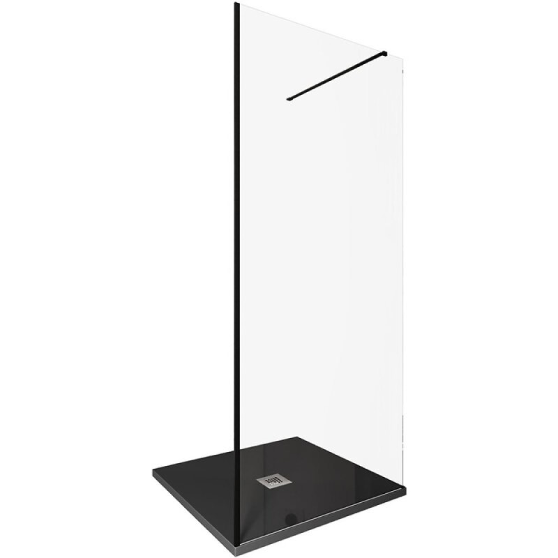 Душевая стенка Allen Brau Infinity 1, Walk In, 3.21009.BBA, 90 см, стекло прозрачное, профиль черный браш