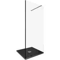 Душевая стенка Allen Brau Infinity 1, Walk In, 3.21009.BBA, 90 см, стекло прозрачное, профиль черный браш
