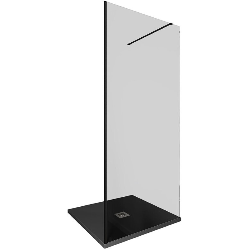 Душевая стенка Allen Brau Infinity 1, Walk In, 3.21010.BBA.T, 90 см, стекло тонированное, профиль черный браш