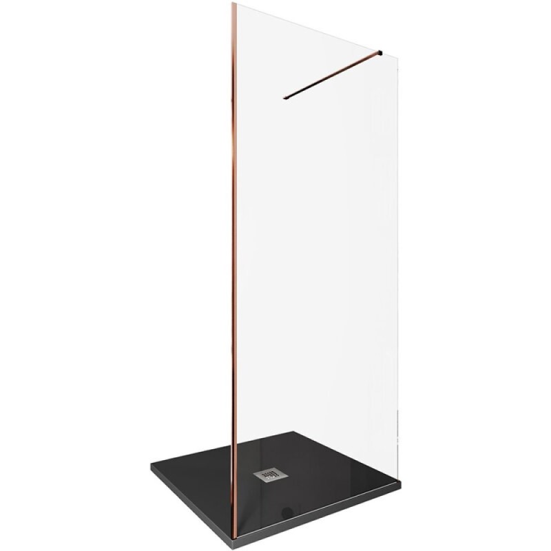 Душевая стенка Allen Brau Infinity 1, Walk In, 3.21011.60, 90 см, стекло прозрачное, профиль медь браш