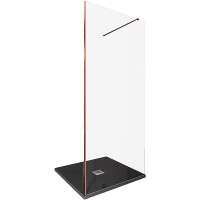 Душевая стенка Allen Brau Infinity 1, Walk In, 3.21011.60, 90 см, стекло прозрачное, профиль медь браш