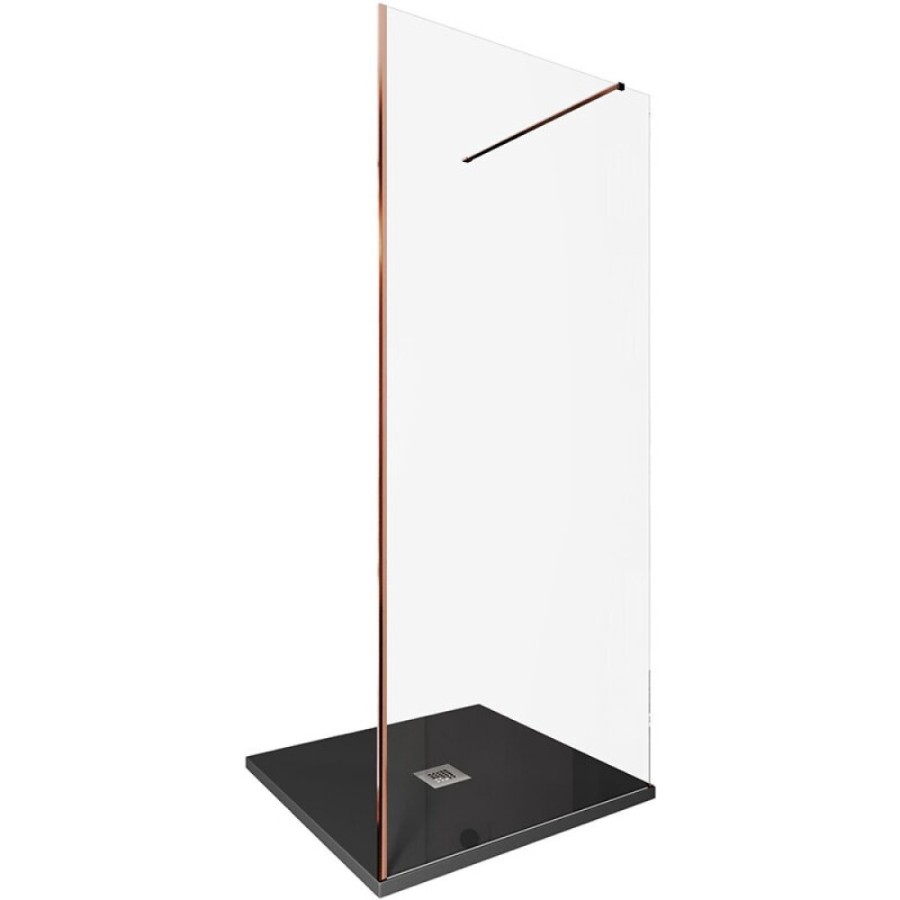 Душевая стенка Allen Brau Infinity 1, Walk In, 3.21011.60, 90 см, стекло прозрачное, профиль медь браш