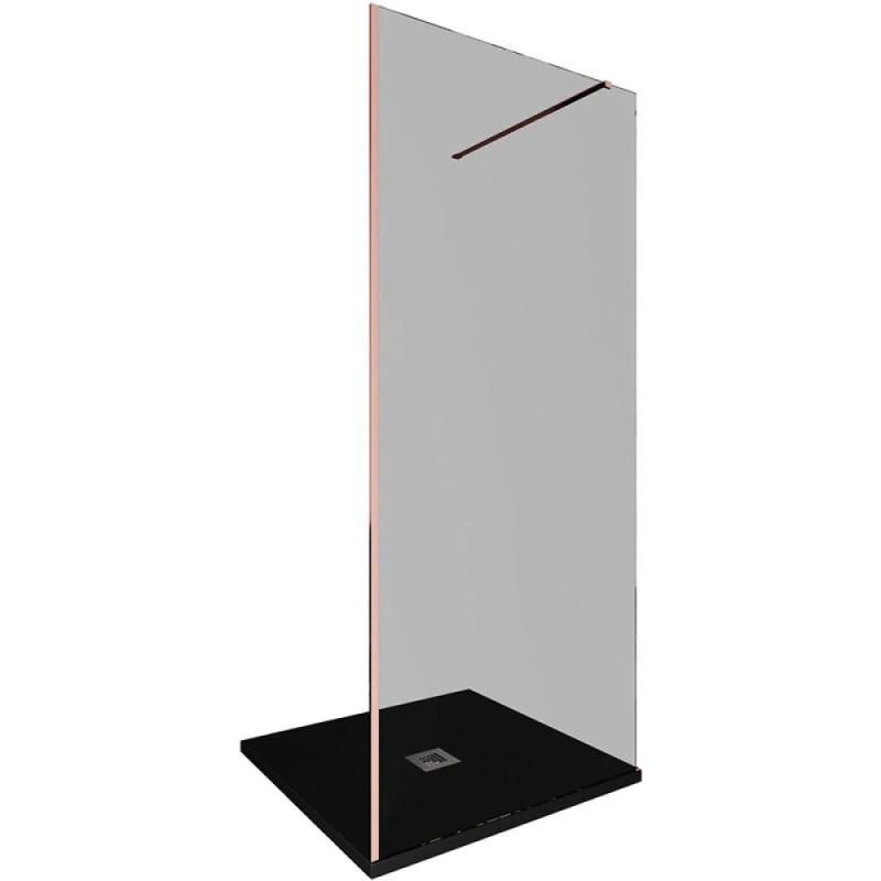 Душевая стенка Allen Brau Infinity 1, Walk In, 3.21012.60.T, 90 см, стекло тонированное, профиль медь браш