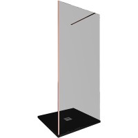 Душевая стенка Allen Brau Infinity 1, Walk In, 3.21012.60.T, 90 см, стекло тонированное, профиль медь браш