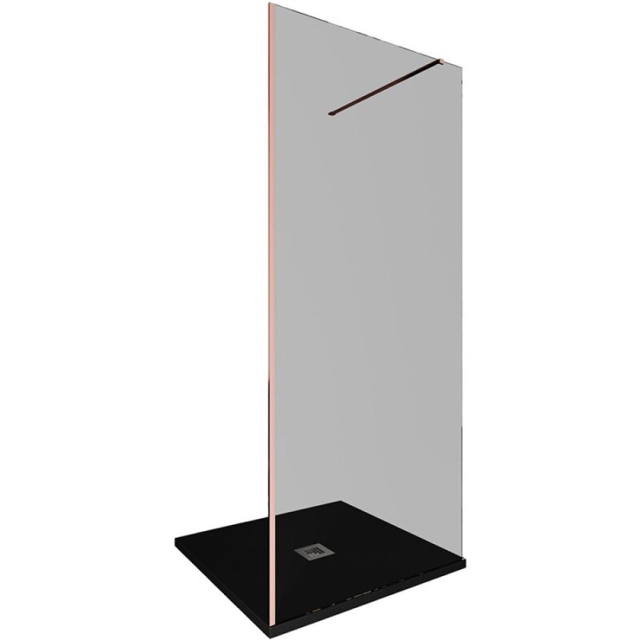 Душевая стенка Allen Brau Infinity 1, Walk In, 3.21012.60.T, 90 см, стекло тонированное, профиль медь браш