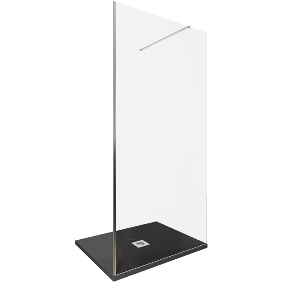 Душевая стенка Allen Brau Infinity 1, Walk In, 3.21013.BA, 100 см, стекло прозрачное, профиль серебро браш