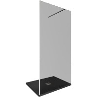 Душевая стенка Allen Brau Infinity 1, Walk In, 3.21014.BA.T, 100 см, стекло тонированное, профиль серебро браш