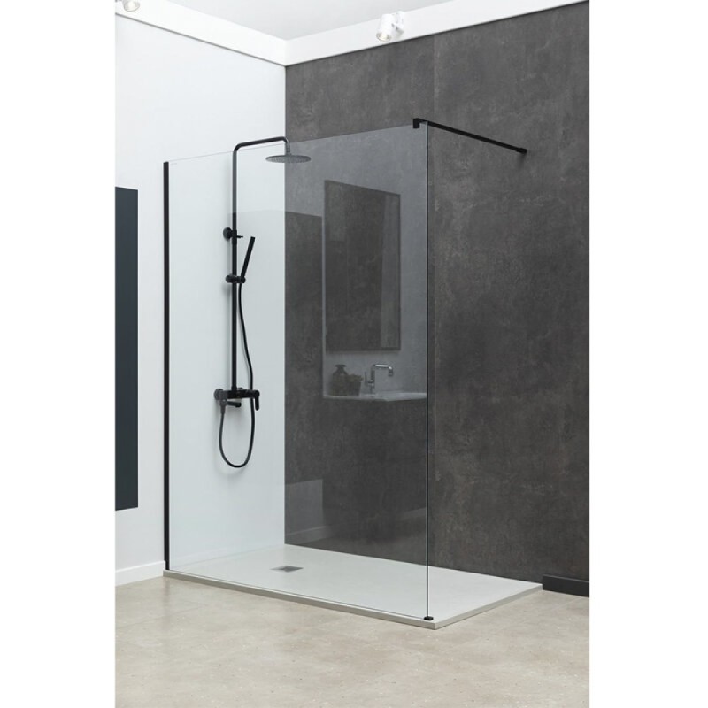 Душевая стенка Allen Brau Infinity 1, Walk In, 3.21015.BBA, 100 см, стекло прозрачное, профиль черный браш