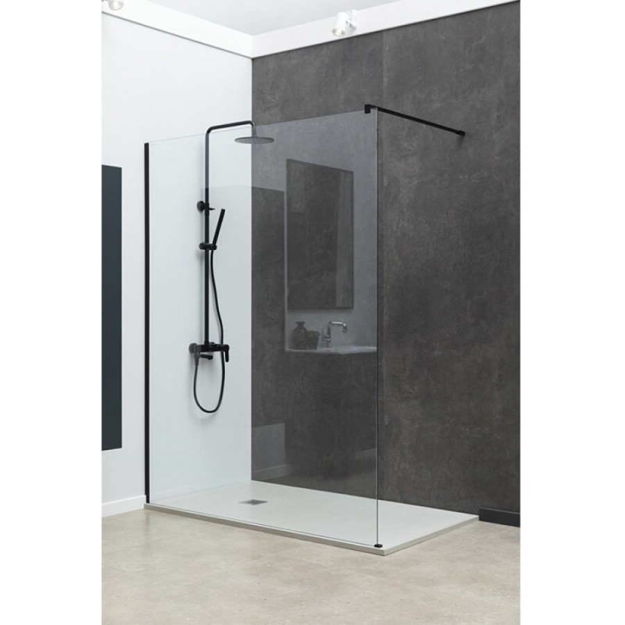 Душевая стенка Allen Brau Infinity 1, Walk In, 3.21015.BBA, 100 см, стекло прозрачное, профиль черный браш