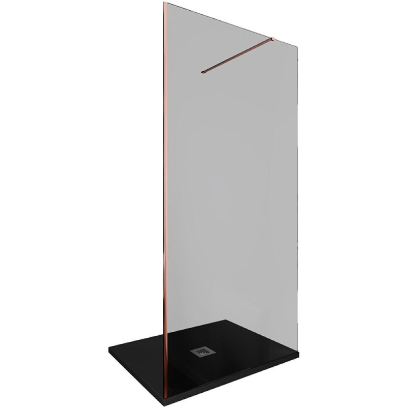 Душевая стенка Allen Brau Infinity 1, Walk In, 3.21018.60.T, 100 см, стекло тонированное, профиль медь браш