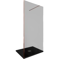 Душевая стенка Allen Brau Infinity 1, Walk In, 3.21018.60.T, 100 см, стекло тонированное, профиль медь браш