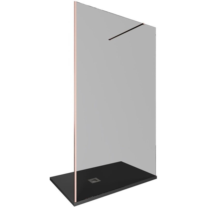 Душевая стенка Allen Brau Infinity 1, Walk In, 3.21024.60.T, 120 см, стекло тонированное, профиль медь браш