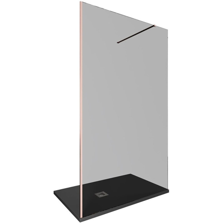 Душевая стенка Allen Brau Infinity 1, Walk In, 3.21024.60.T, 120 см, стекло тонированное, профиль медь браш