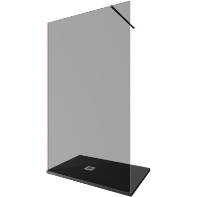 Душевая стенка Allen Brau Infinity 1, Walk In, 3.21024.60.T, 120 см, стекло тонированное, профиль медь браш