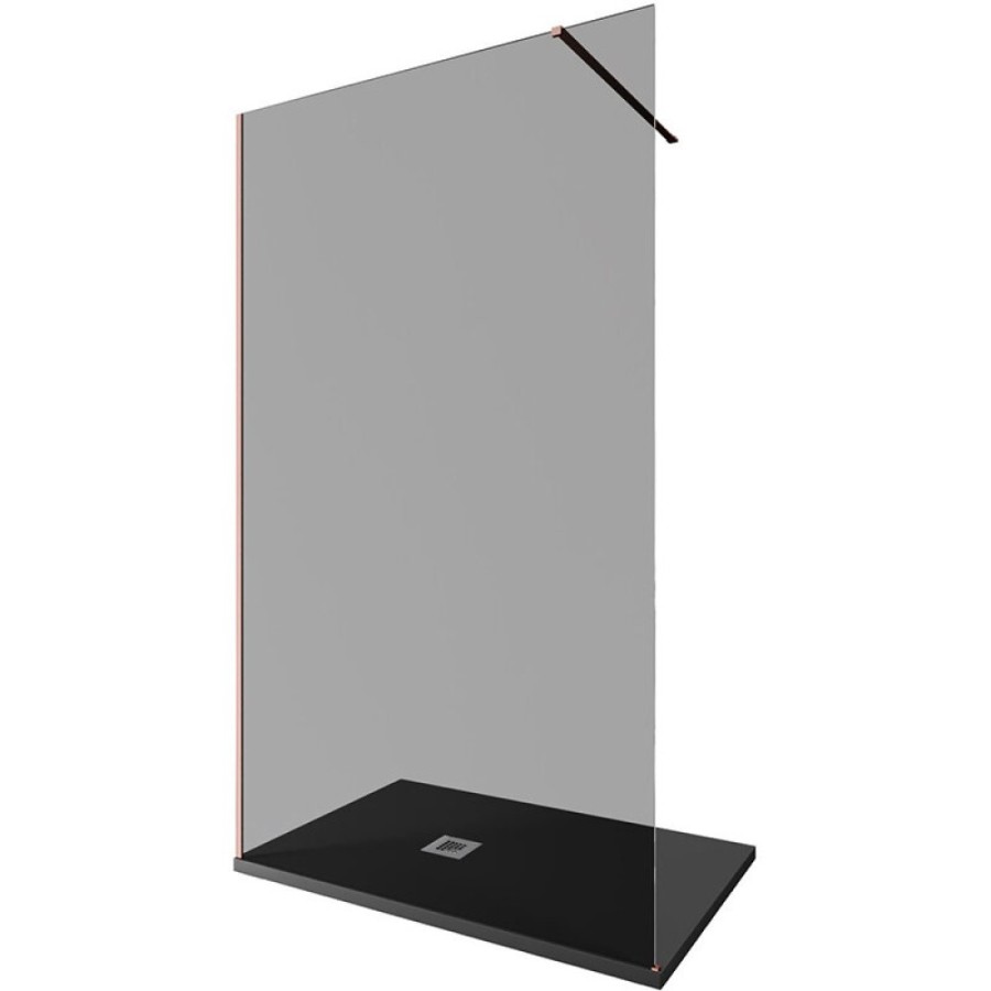 Душевая стенка Allen Brau Infinity 1, Walk In, 3.21024.60.T, 120 см, стекло тонированное, профиль медь браш