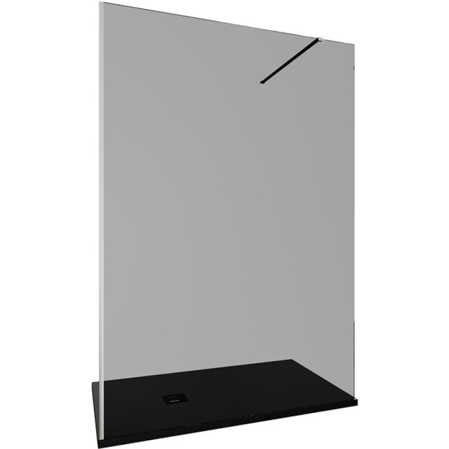 Душевая стенка Allen Brau Infinity 1, Walk In, 3.21026.BA.T, 140 см, стекло тонированное, профиль серебро браш