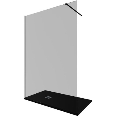 Душевая стенка Allen Brau Infinity 1, Walk In, 3.21028.BBA.T, 140 см, стекло тонированное, профиль черный браш