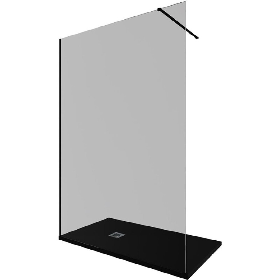 Душевая стенка Allen Brau Infinity 1, Walk In, 3.21028.BBA.T, 140 см, стекло тонированное, профиль черный браш