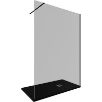 Душевая стенка Allen Brau Infinity 1, Walk In, 3.21028.BBA.T, 140 см, стекло тонированное, профиль черный браш