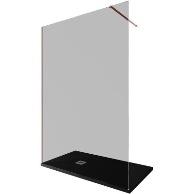Душевая стенка Allen Brau Infinity 1, Walk In, 3.21030.60.T, 140 см, стекло тонированное, профиль медь браш