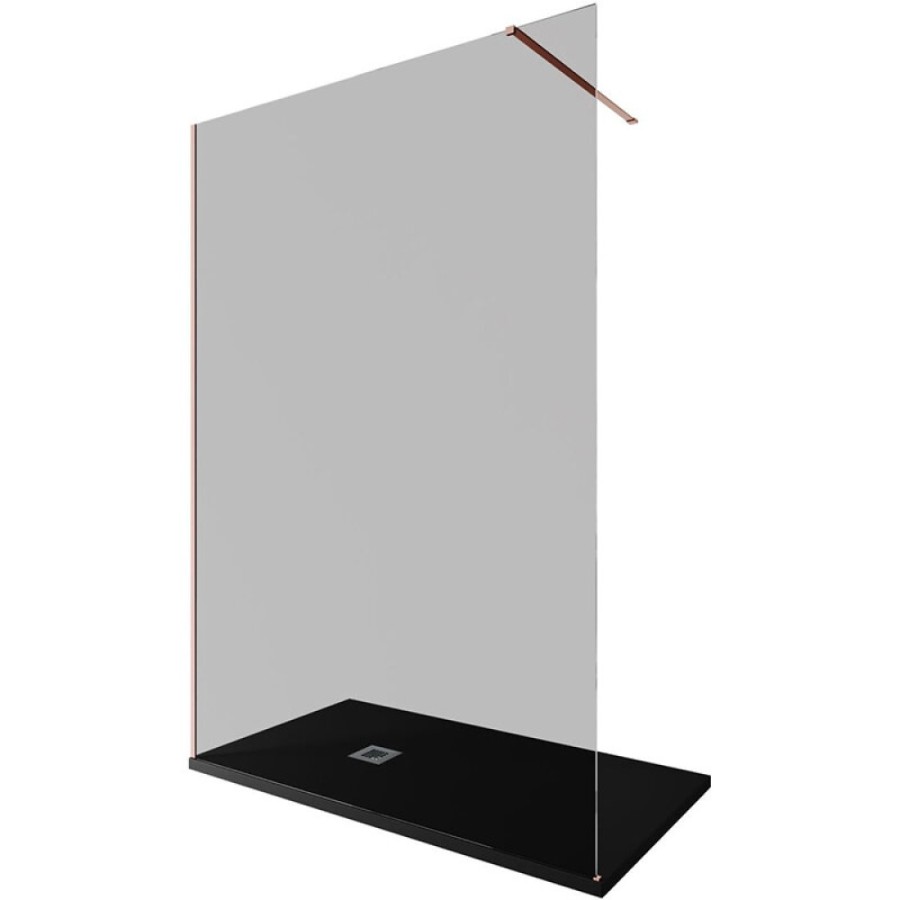 Душевая стенка Allen Brau Infinity 1, Walk In, 3.21030.60.T, 140 см, стекло тонированное, профиль медь браш
