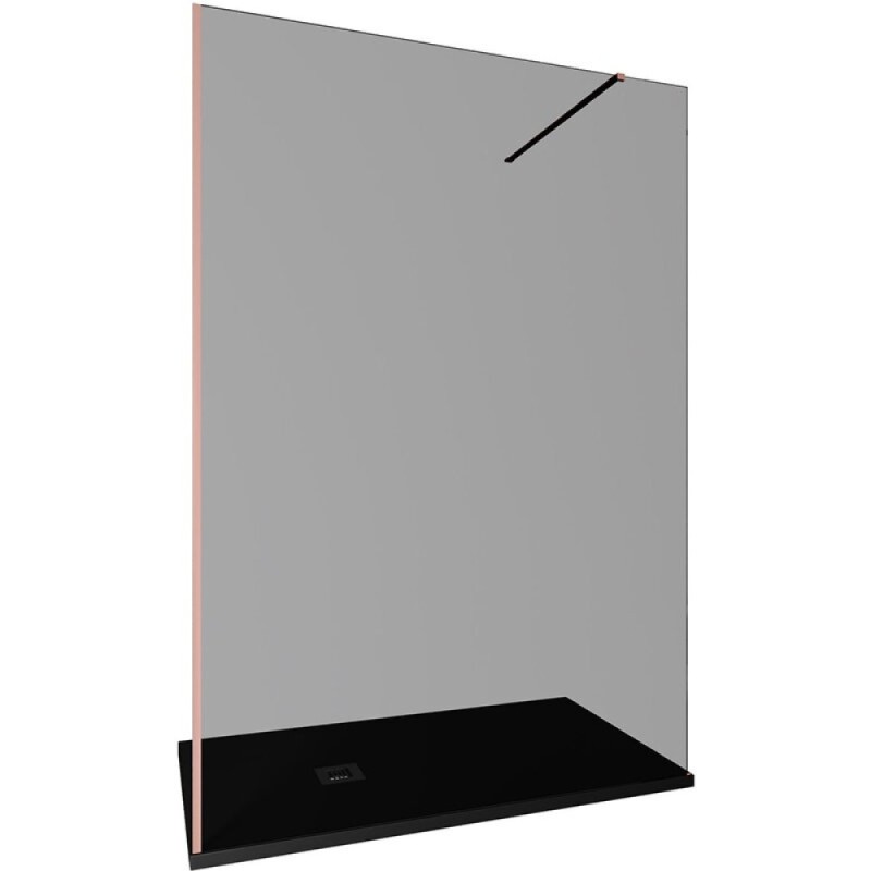Душевая стенка Allen Brau Infinity 1, Walk In, 3.21030.60.T, 140 см, стекло тонированное, профиль медь браш