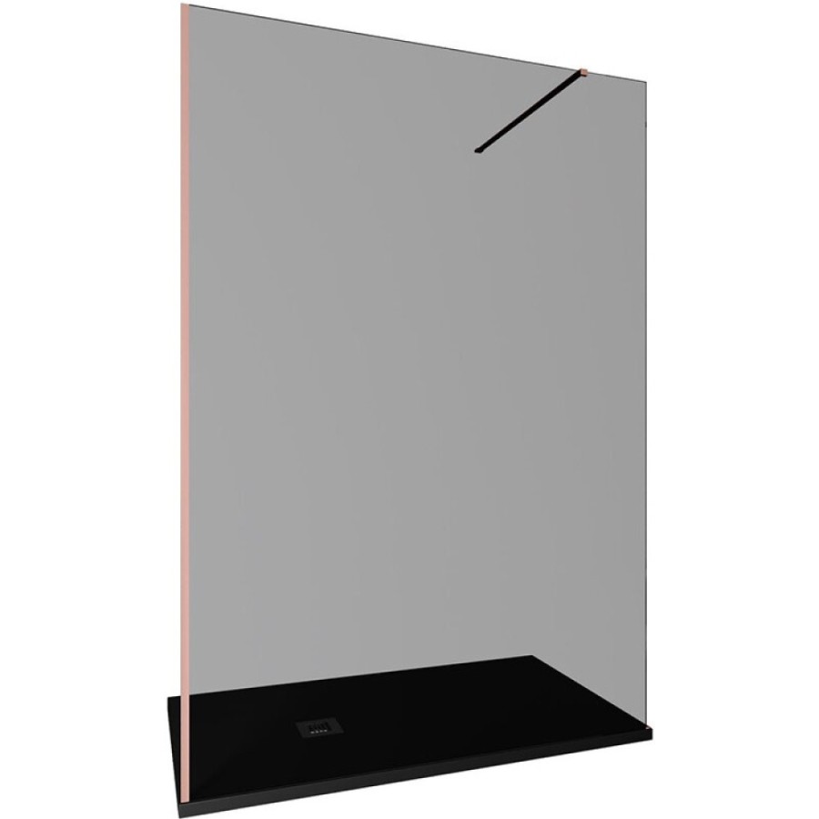 Душевая стенка Allen Brau Infinity 1, Walk In, 3.21030.60.T, 140 см, стекло тонированное, профиль медь браш