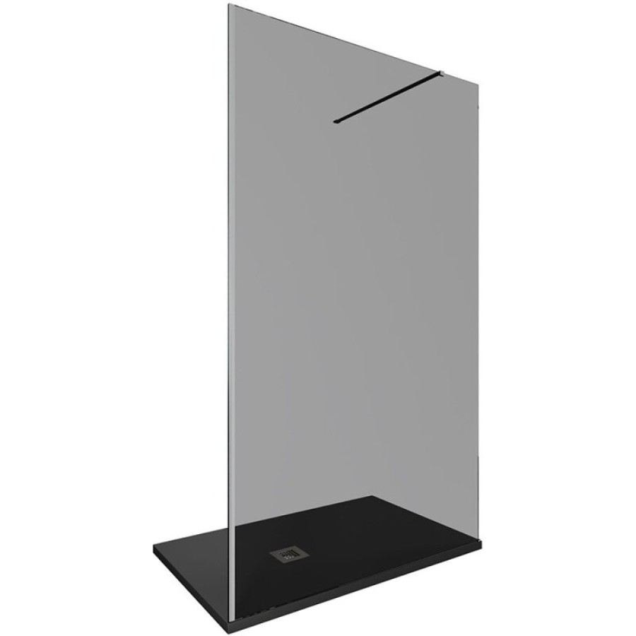 Душевая стенка Allen Brau Infinity 1, Walk In, 3.21032.BA.T, 160 см, стекло тонированное, профиль серебро браш
